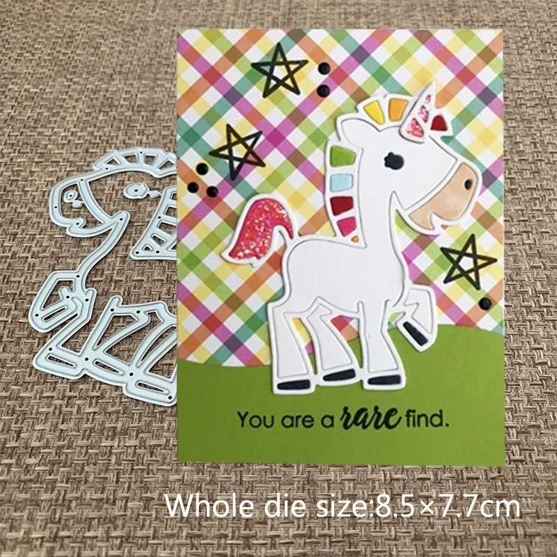 

New Design Craft Metal Cutting Die cut die cute Cartoon pony unicorn Scrapbooking Album DIY Paper Card Craft Embossing Die Cuts