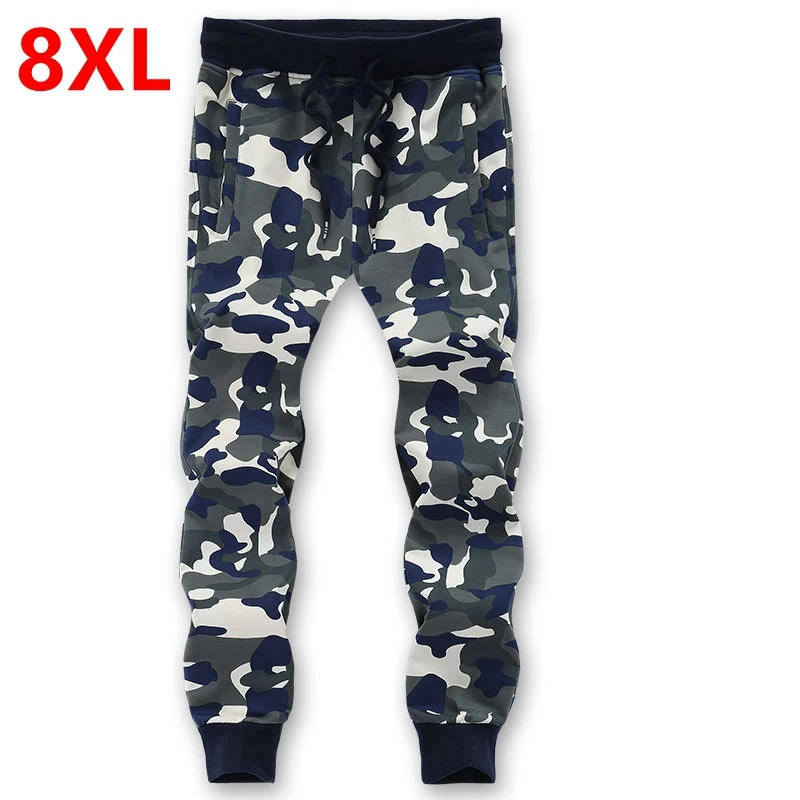 spring and autumn big size men s casual pants 7XL pants plus size loose knit camouflage