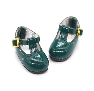 green 1 пара милых кукол; Яркие Кожаные Туфли с Т-образным ремешком для blyth azone 1/6; аксессуары для кукол; обувь для кукол - Цвет: green