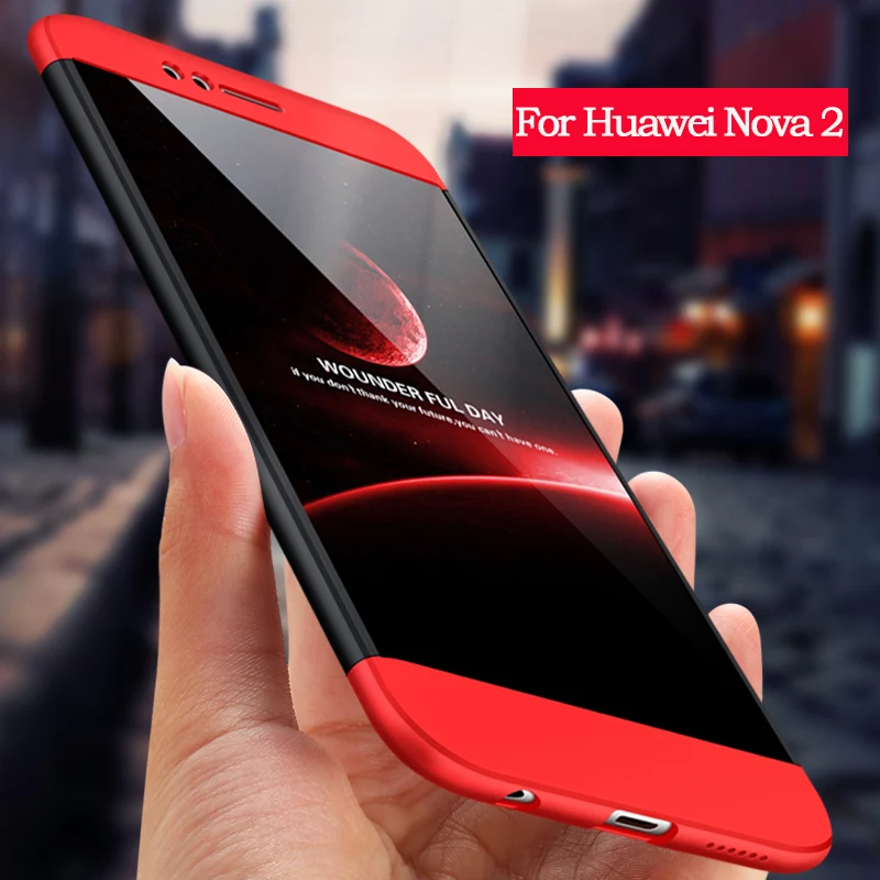 Axbety оригинальный сплошная Защита Чехол для huawei Nova 2 Красный Модные гибридный