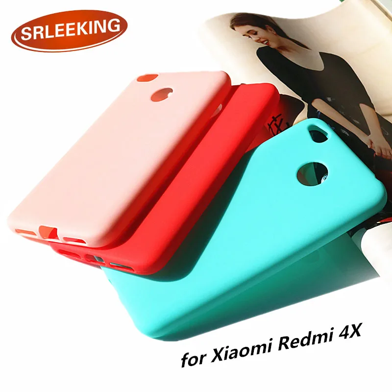SRLEEKING для Xiaomi Redmi 4X матовый яркий однотонный чехол Силиконовый ТПУ мягкий ультра