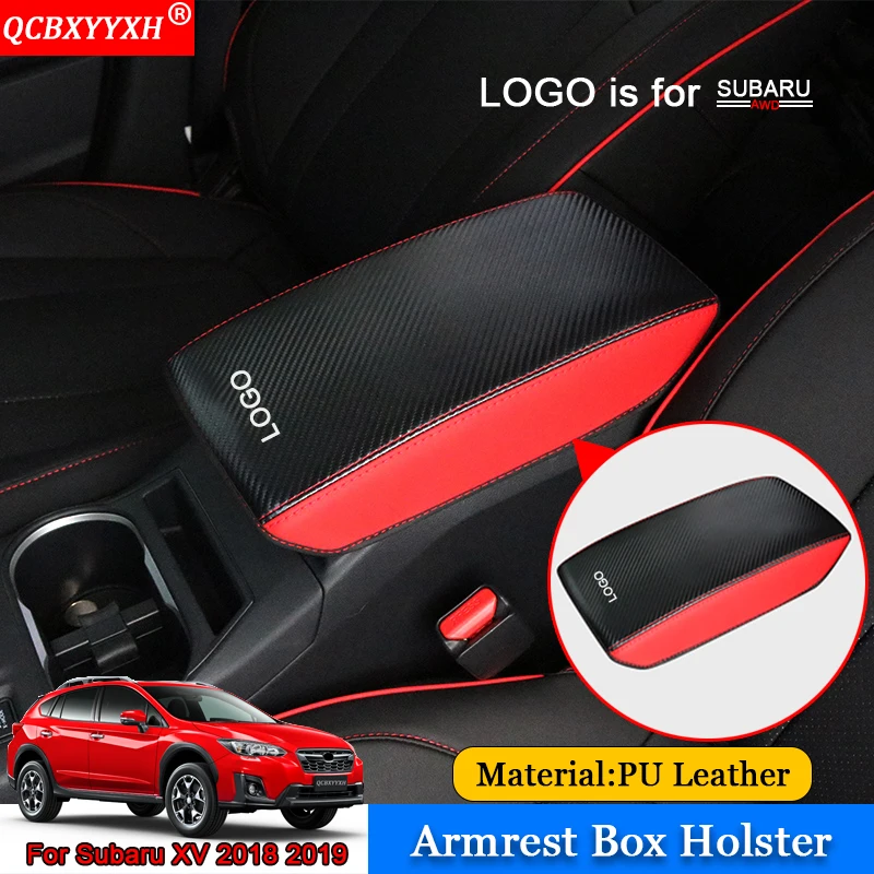

QCBXYYXH Car-styling Car Pad Cover Leather Storage Protection Cushion Auto Seat Armrest Box Pads For Subaru XV Impreza 2018 2019