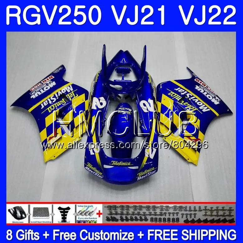 

Bodys Movistar Blue For SUZUKI VJ21 RGV250 88 89 90 91 92 93 37HM.7 RGV-250 VJ22 RGV 250 1988 1989 1990 1991 1992 1993 Fairings