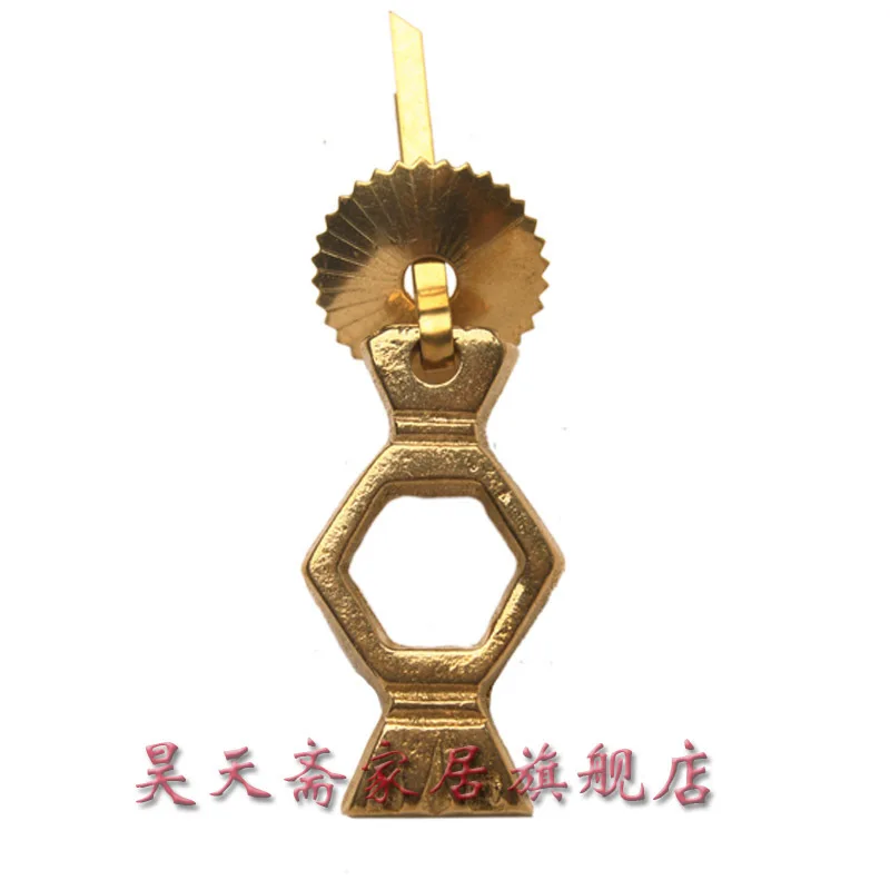 

[Haotian vegetarian] antique copper handle long 5.7cm / Chinese decoration accessories HTE-115