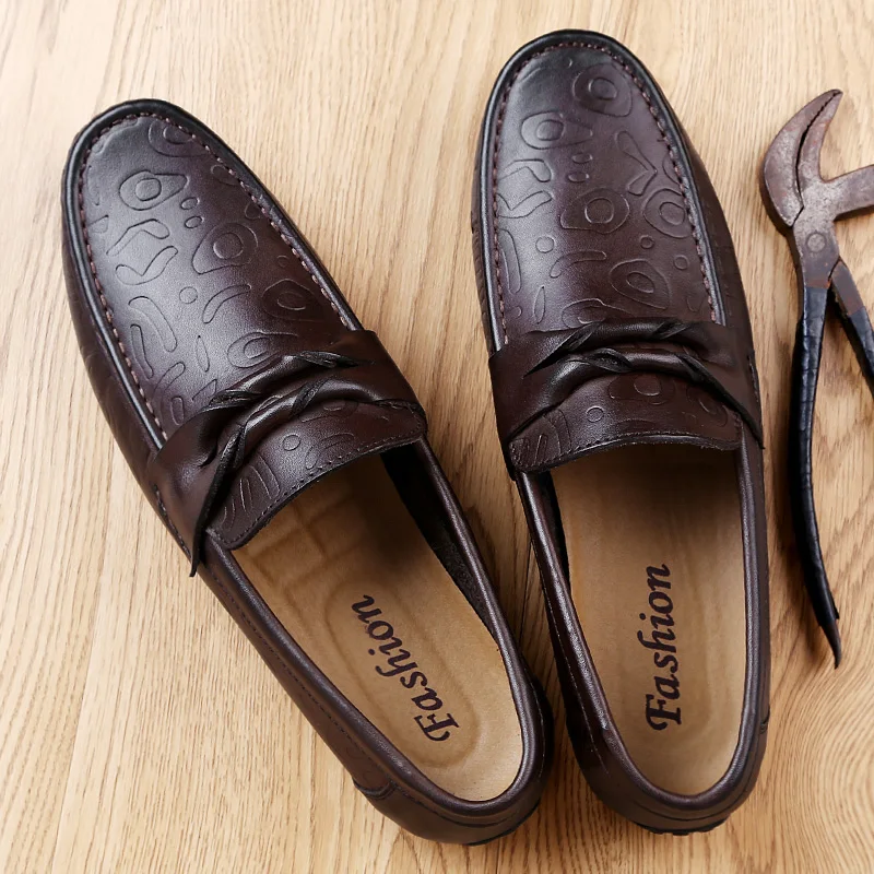 Luxe Black Casual 2017 brown En Cuir Chaussures Hommes Nouveaux Mocassins Véritable De Appartements 5 Conduite Mode MVzSUpGq