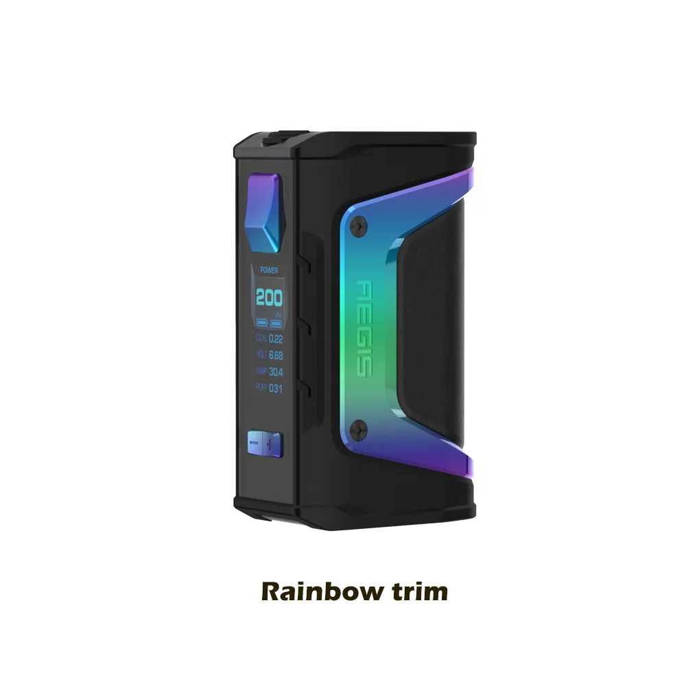 Vape комплект GeekVape Aegis mod aegis Legend 200 Вт TC коробка мод Питание от двух батарей 18650 электронные сигареты без батареи для zeus rta blitzen - Цвет: Rainbow trim