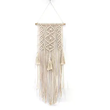 

Vintage Handmade Cotton Macrame Hanging Decorations Bohemian Wall Tapestry Wedding Ceremony Living Room Wall Decor Macrame 40