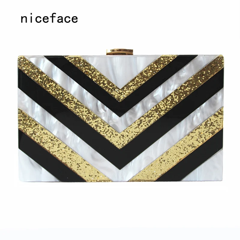 

Brand fashion Women new wallet elegant designer handbags high quality Acrylic party prom Clutch luxury patchwork evening bag Hot
