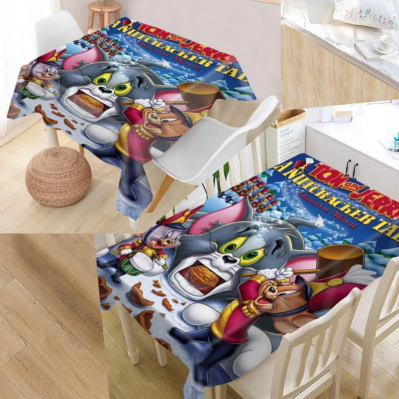 Пользовательские Том и Джерри крышка стола Оксфорд влагостойкая скатерть может мыть скатерти для кухни свадебное оформление отеля - Цвет: tablecloth