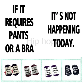 

IF it requires pan ts or a bra it's not happening today wine Socks cotton comfortable unisex Men Women Socks