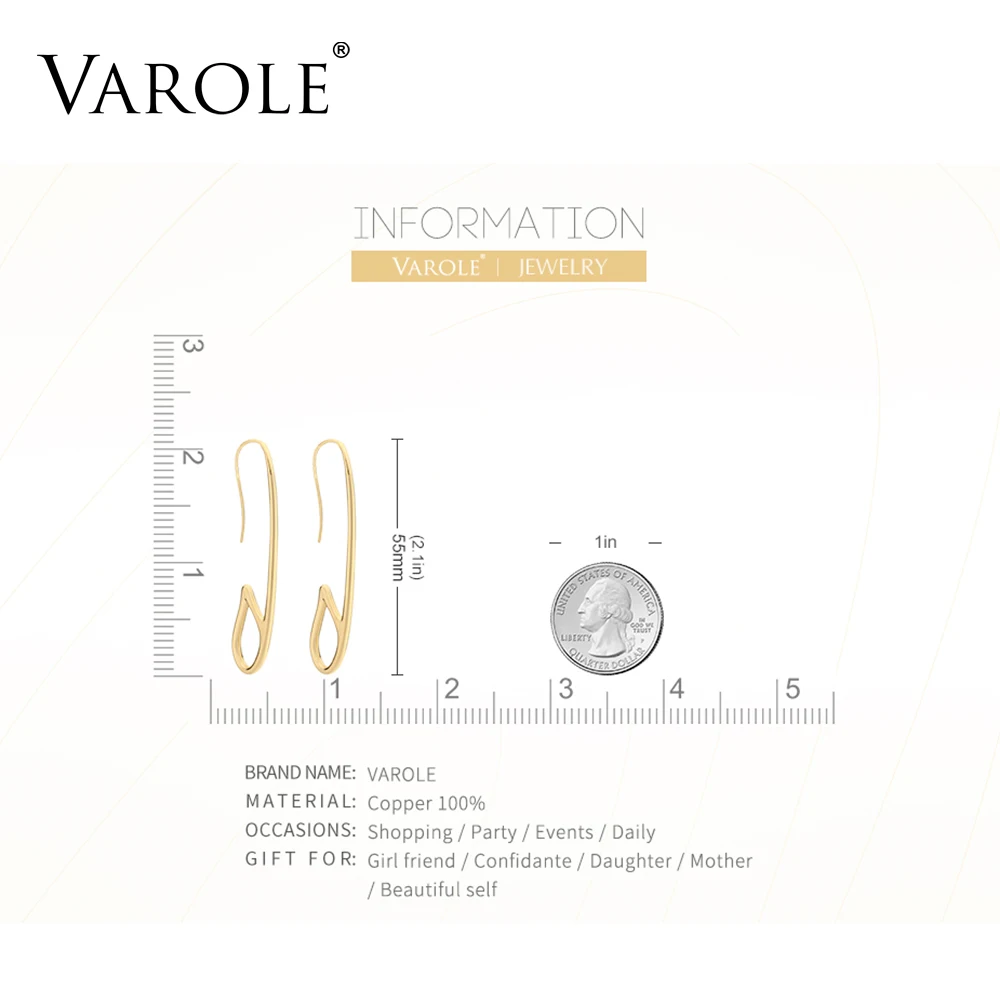 Модные брендовые серьги VAROLE, длинные серьги золотого цвета для женщин, ювелирные изделия orecchini Pendientes antialergicos mujer