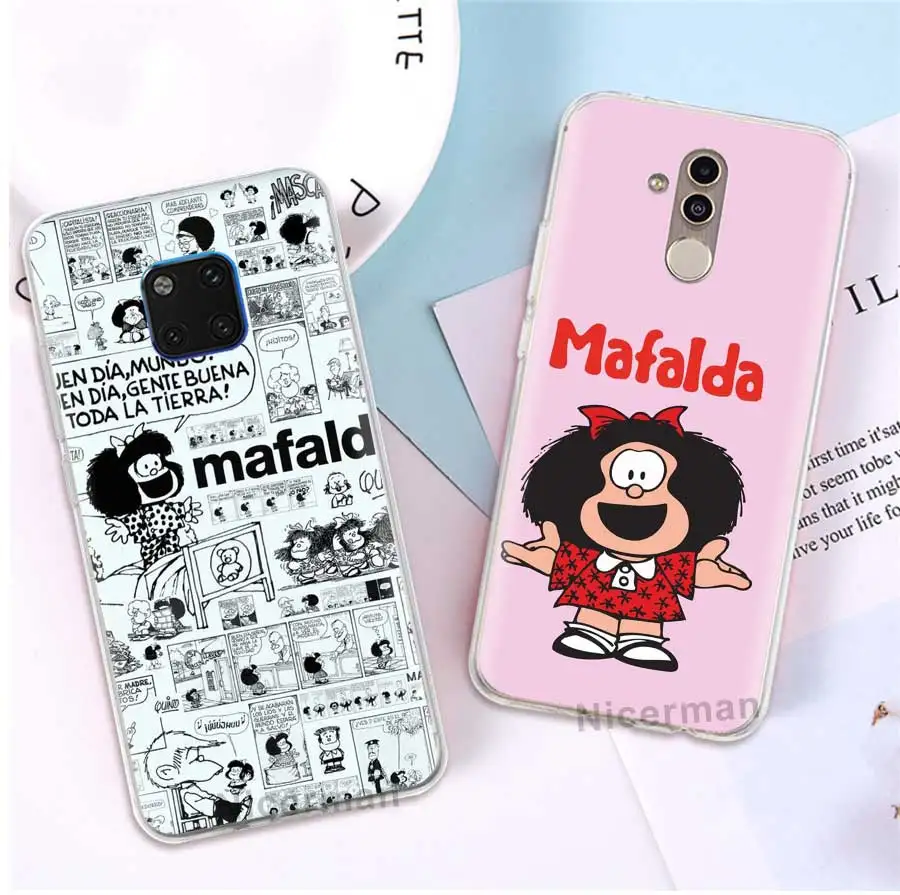 Силиконовый чехол из ТПУ для huawei mate 30 5G 10 20 Lite P30 P20 Pro Чехол Mafalda мультяшный мягкий прозрачный чехол