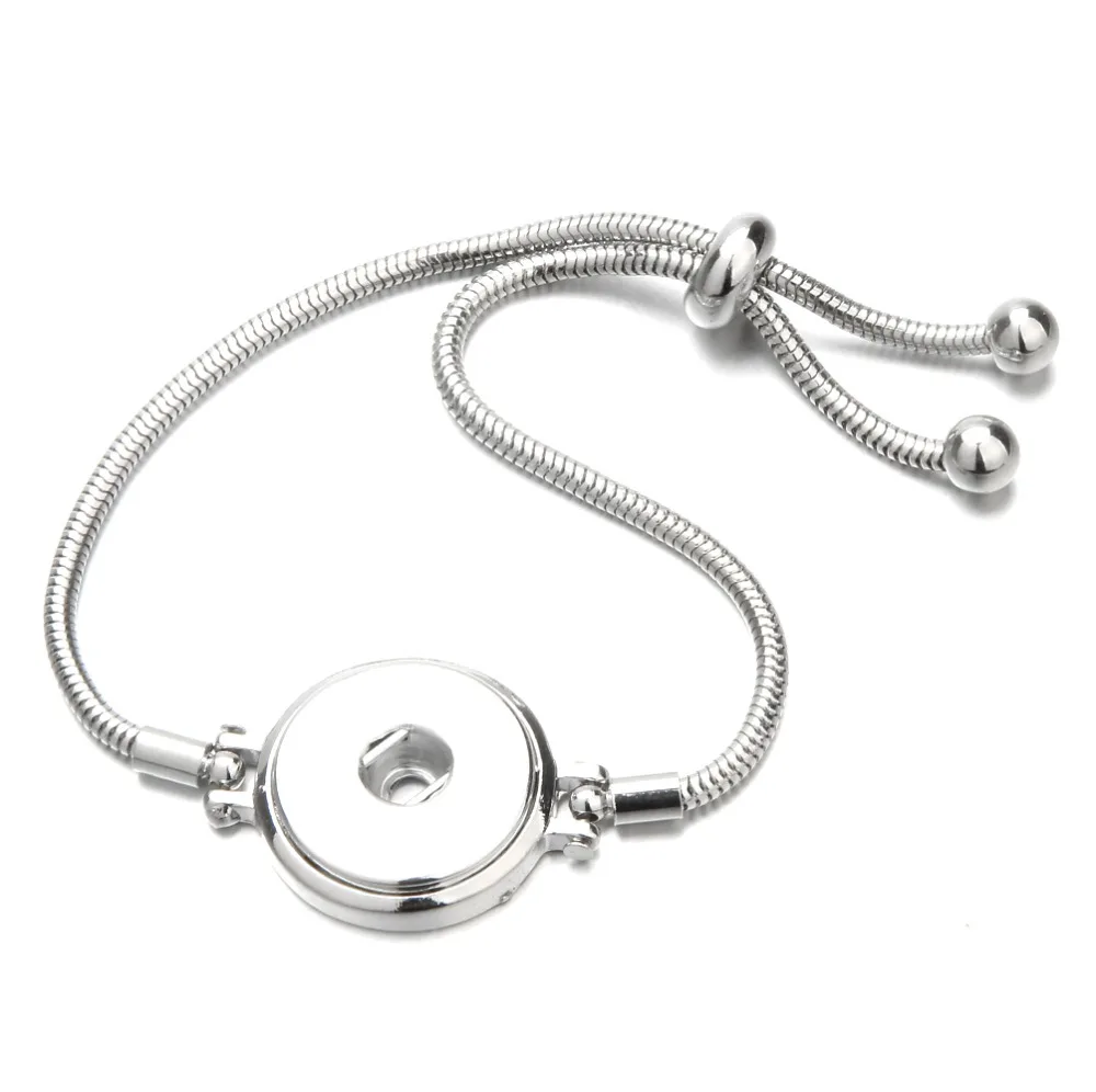 

2019 New Fashion Adjustable Chain Bracelets Metal Snap Bracelet Fit 18MM Snap Buttons DIY Snap Jewelry For Women