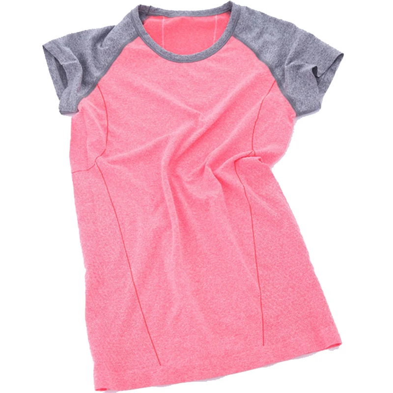 

Sexy Fitness Women Quick Drying Shirts Elastic Yoga Sports T Shirt Tights Gym Running Tops Short Sleeve Tees Blouses Shirts