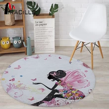 Buy Online Miracille Cartoon Series Fairy Printed Children Carpets Baby Crawling Anti Slip Round Area Rugs For Living Room Bath Mat Alitools