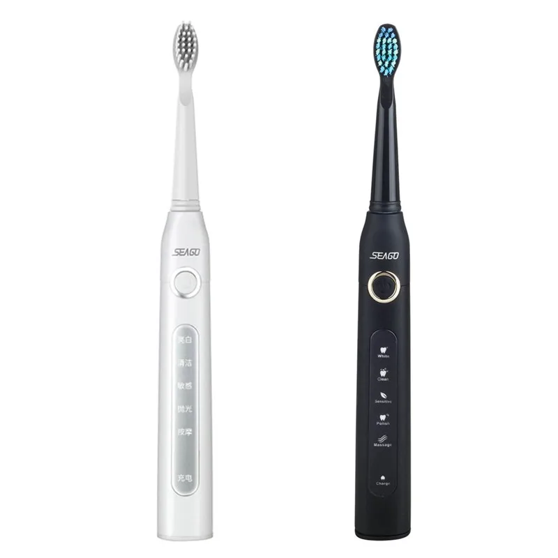 Seago USB Rechargeable Electric Toothbrush Adult Waterproof Deep Clean Teeth Brush With 2 Replacement Heads toothbrush Seago USB Rechargeable Electric Toothbrush Adult Waterproof Deep Clean Teeth Brush With 2 Replacement Heads toothbrush