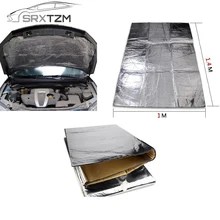 SRXTZM 140 см x 100 автомобиль капот двигатель брандмауэр тепла коврики Deadener звукоизоляции мертвящей материал наклейка из алюминиевой фольги 1 шт