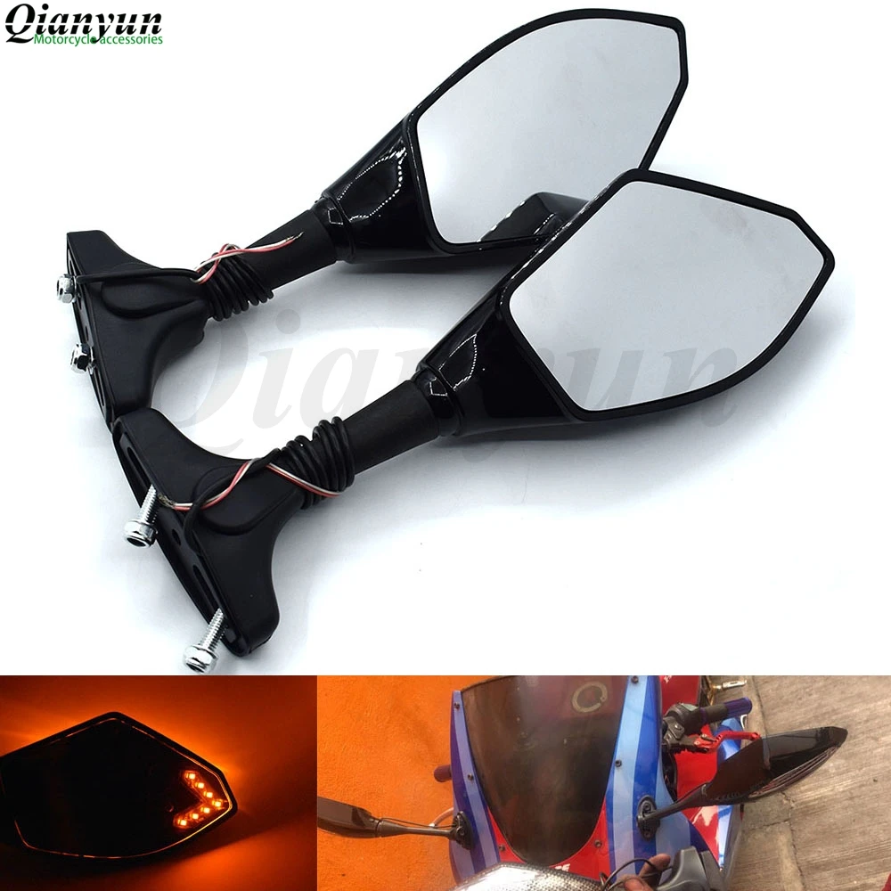 

Universal Motorcycle LED Steering Light Flash Rearview Mirror Side View Mirror for Suzuki GSXR600 GSXR750 GSXR1000 GSR600 GSR750