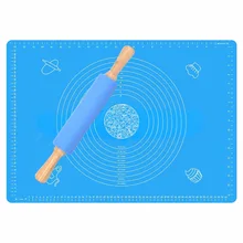 Facemile силиконовый коврик для выпечки готовки и антипригарная силиконовая Скалка Набор Торт Помадка тесто лапша разминание колодки Инструменты для приготовления пищи