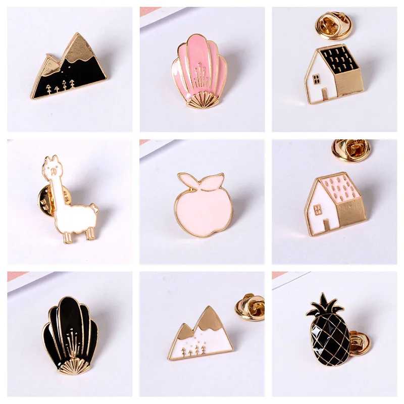 

New Arrival Girl Brooches Popular Lovely Pineapple House Fox Alloy Brooches Pins Buttton Pin Fashion Jewelry