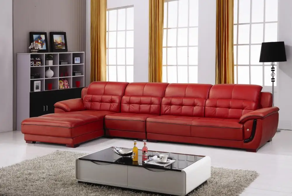 Free shipping top grain cattle leather, multicolor for selction ... Smart sofa sets