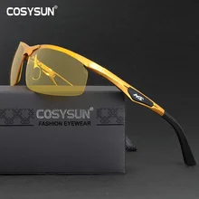 Gafas de conducción con visión nocturna para hombre, lentes de aleación de aluminio para conducción nocturna