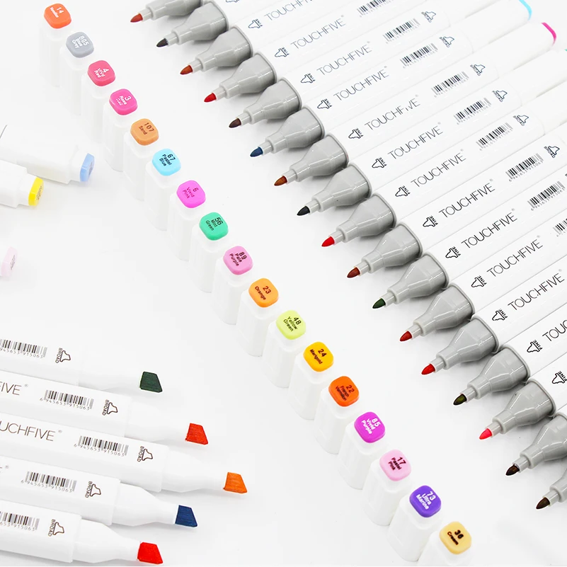 Набор маркеров для эскизов TouchFive, 168 цветов, маркеры для рисования, ручка, спирт, двойная головка, кончики, Перманентный маркер для граффити, ручка для детей