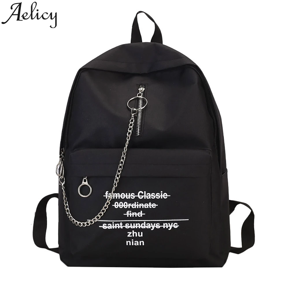 

Aelicy Mini Backpack Women PU Leather Shoulder Bag For Teenage Kids Multi-Function Small Bagpack Female Letter Print Backpack