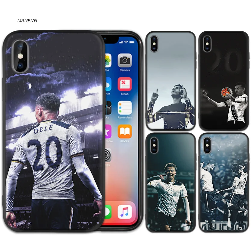 

Dele Alli DA20 Black Scrub Silicone Soft Case Cover Shell for iPhone XS Max X XR 6 6s 7 8 Plus 5 SE 5S