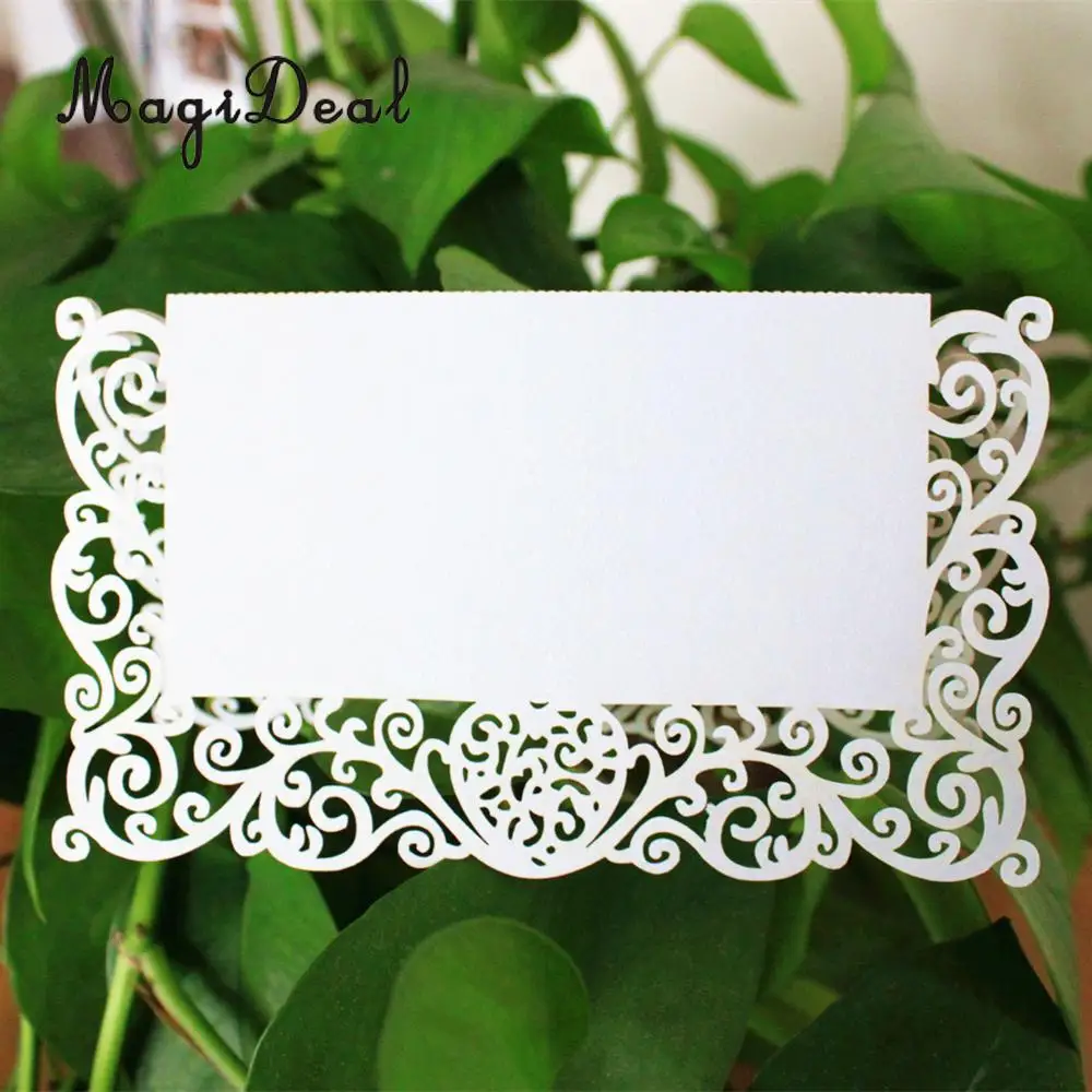 MagioDeal Brand New 25Pcs Table Name Number Place Card With Simple & Good-Looking Color for Wedding Party Invitation Favor White