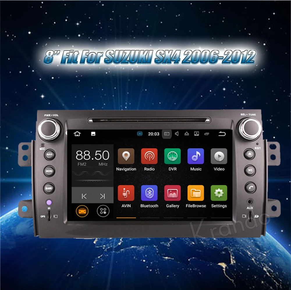 Best Krando 8" Android 8.0 car navigation multimedia system for Suzuki SX4 2006-2012 audio radio gps dvd player WIFI 3G DAB+ 1 Best Krando 8" Android 8.0 car navigation multimedia system for Suzuki SX4 2006-2012 audio radio gps dvd player WIFI 3G DAB+ 1