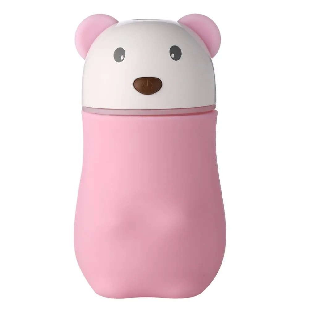 

180ML Bear Air Humidifier Mini Air Purifier ABS Aroma Diffuser USB Charging Mist Maker Essential Oil Diffuser For Car Home 5V