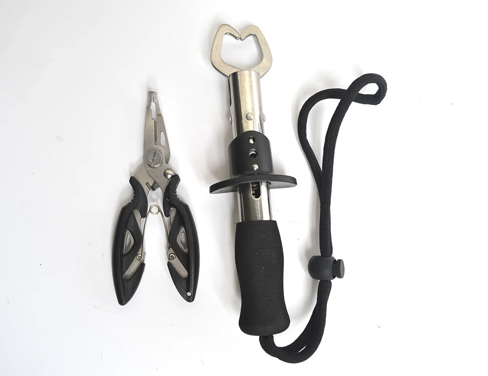 150g de Aço Peixe de Aço Alicates de Pesca Cortador de Linha de Pesca Equipamento de Pesca Aderência dos Lábios de Peixe Portátil 17.5 cm Inoxidável Aderência dos Lábios de Inoxidável Ferramentas 16 Esporte e Lazer