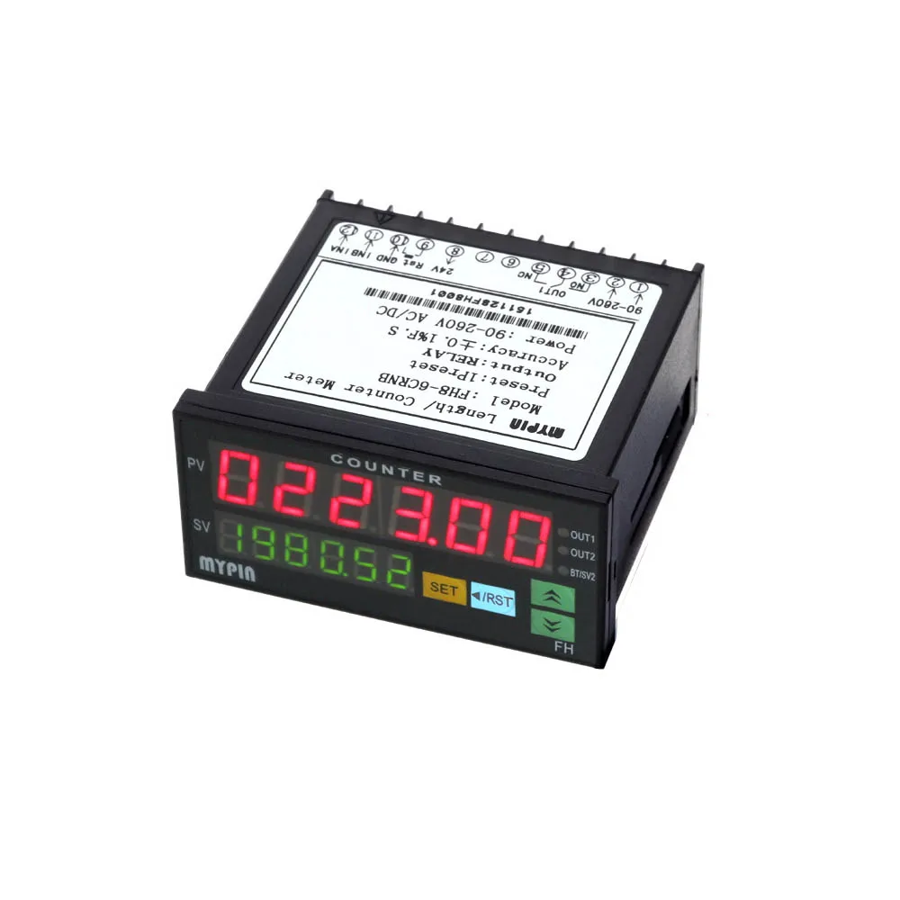 

Digital Counter Mini Length Batch Meter 1 Preset Relay Output Count Meter Practical Length Meter 90-260V AC/DC The Hours Machine