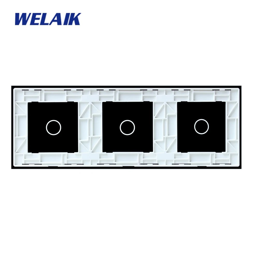 Welaik сенсорный выключатель Комплектующие для самостоятельной сборки Стекло Панель только стене выключатель белый кристалл Стекло Панель 1 Gang+ 1 gang+ 1 Gang a39111w/B1