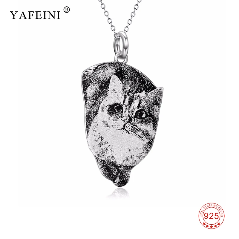 925 Sterling Silver Custom Name & Photo Pendant Choker Necklace