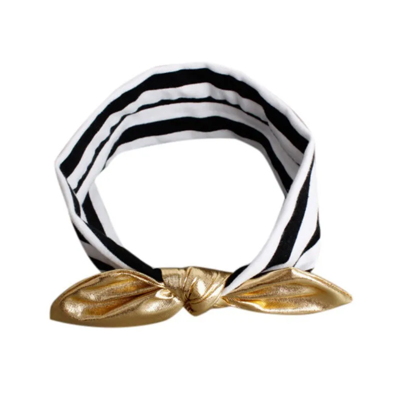 

Infant Baby Girls Kids Toddler Newborn Striped Turban Knot Rabbit Ear Hairband Headwear Hair Accessories