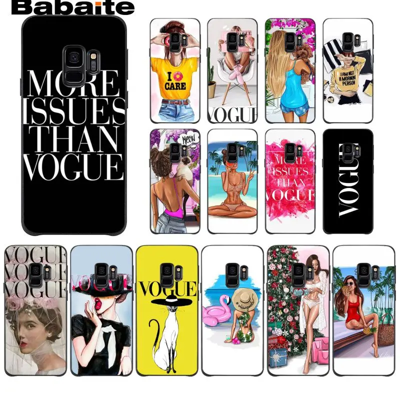 

Babaite Fashion Woman More Issues than Vogue Chiristmas Girl Phone Case for Samsung Galaxy S6 S7 edge S9 S10 Plus S10E S10lite