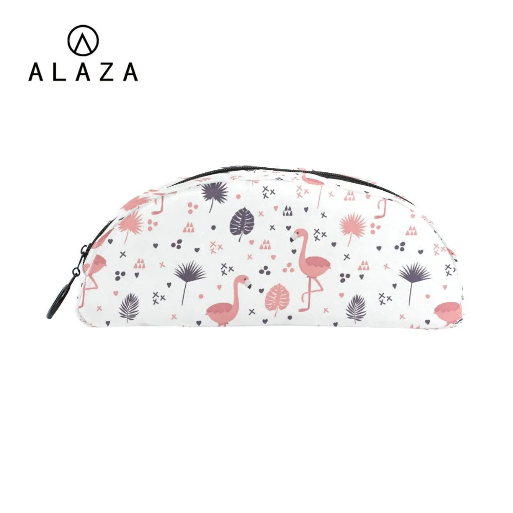 

ALAZA Custom Cute Flamingo Canvas Pencil Case Storage Organizer Pen Bags Pouch Pencil Bag School Supply Makeup Organizers Bag