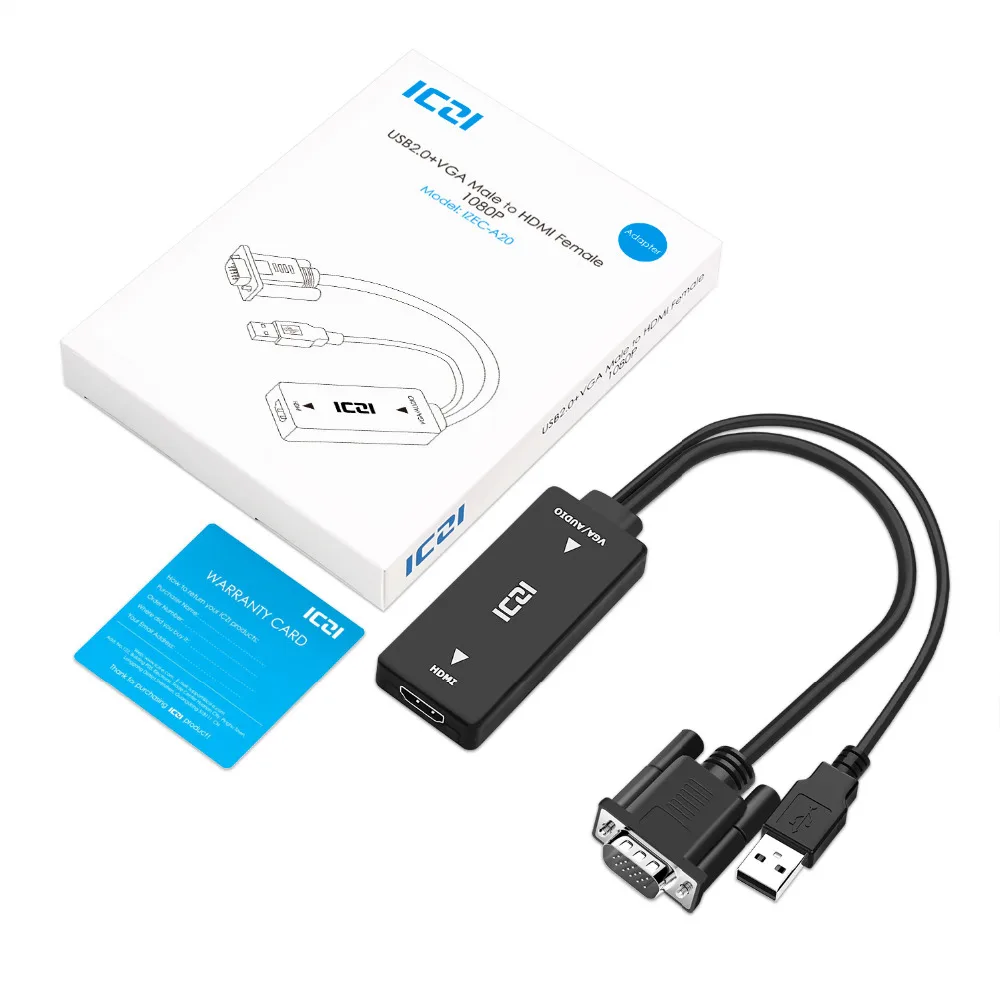 ICZI 1080P HD VGA к HDMI конвертер адаптер с аудио VGA HDMI AV видео кабель конвертер адаптер для ПК ноутбука монитор тв