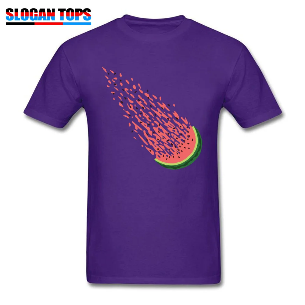 WATERMETEORITE Summer Fall 100% Cotton Crew Neck T Shirt Short Sleeve Simple Style T-Shirt Dominant Design Tshirts WATERMETEORITE purple