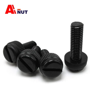 

m4 nylon thumb screw , plastic insulation knurled slotted screw ,DIY black nylon fasteners