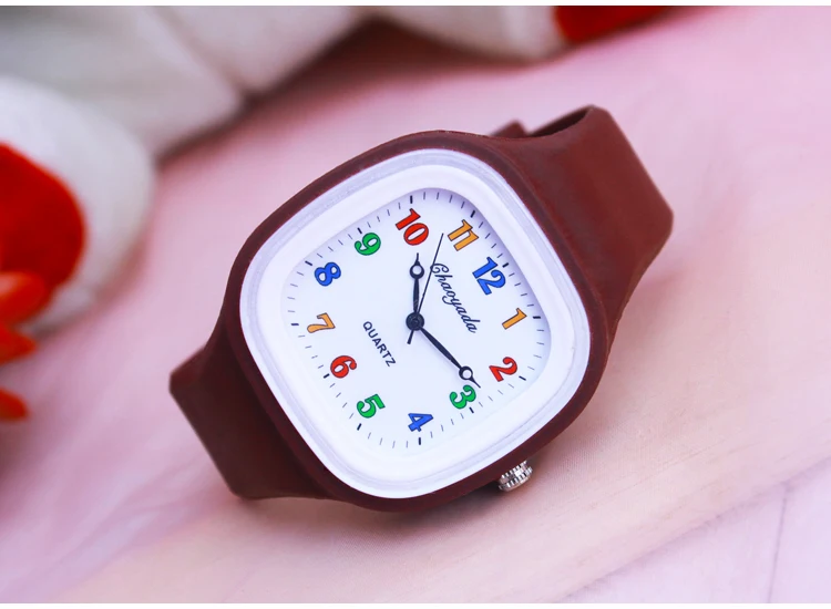 2018 cyd Новая Мода известный бренд детская Кварцевые Часы Силикона Студентов Девочки Мальчики желе электронные наручные часы