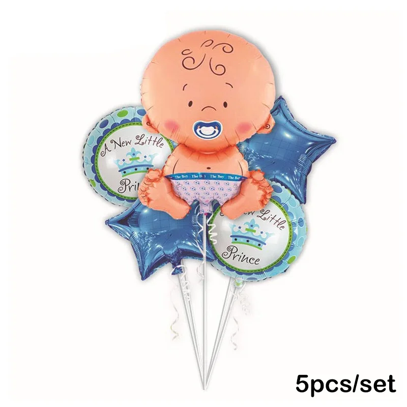 Детские украшения для первого дня рождения, 1 год, корона для маленьких мальчиков и девочек, 1 первый день рождения, воздушные шары, гирлянды, Детские вечерние принадлежности - Цвет: 1set balloon