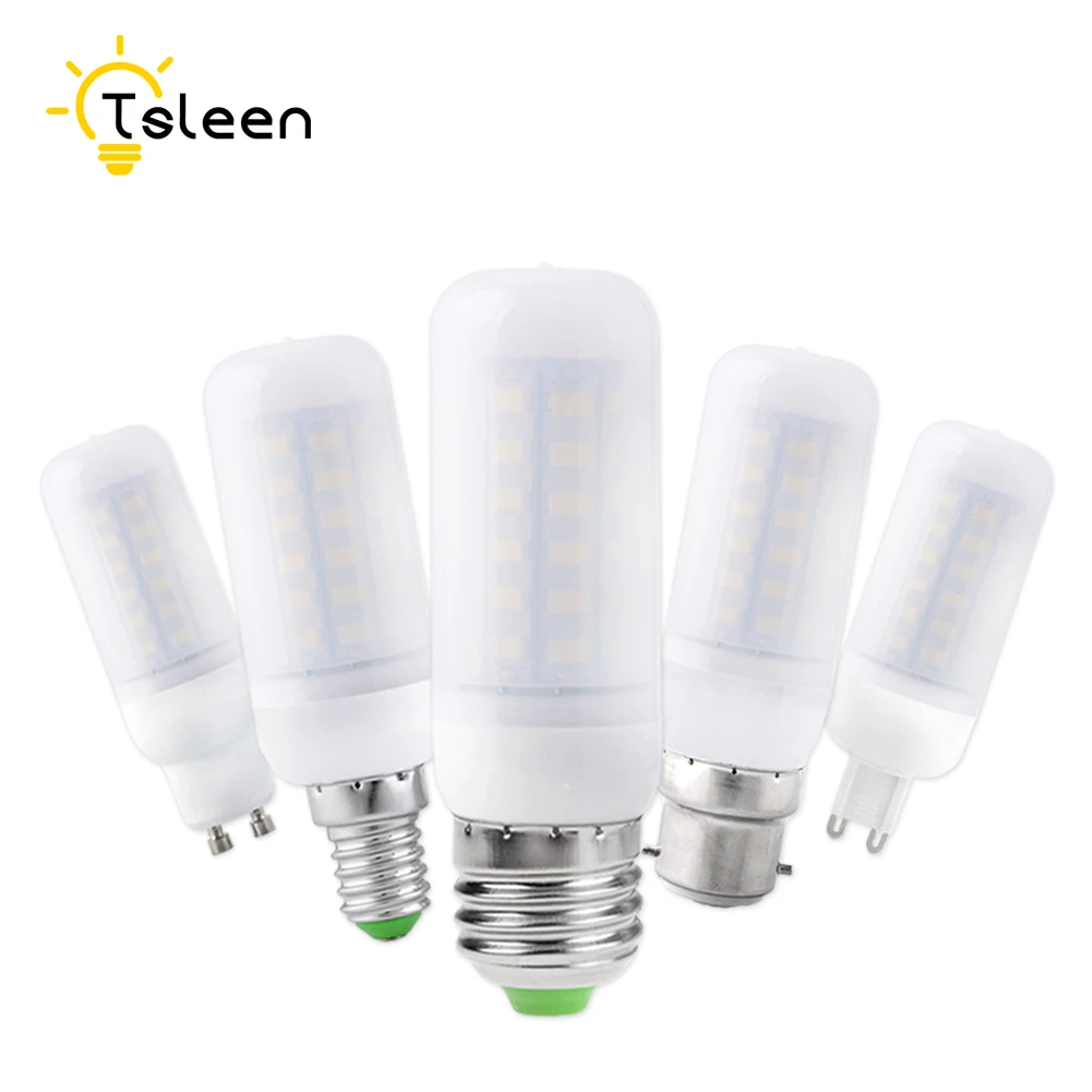 

2018 Promotion G9 GU10 E27 E14 LED Corn Light Bulbs 5730 SMD 110V 220V Leds Lamp Energy Saving Milky White Cover Corn Bulbs