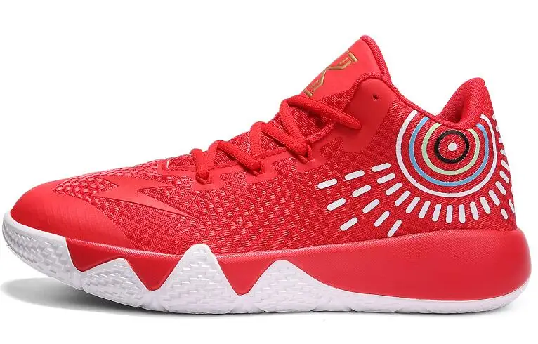 Г. Новые мужские баскетбольные кроссовки больших размеров 45 спортивная обувь для баскетбольная спортивная обувь для влюбленных со средней талией Мужская дышащая обувь - Цвет: Красный
