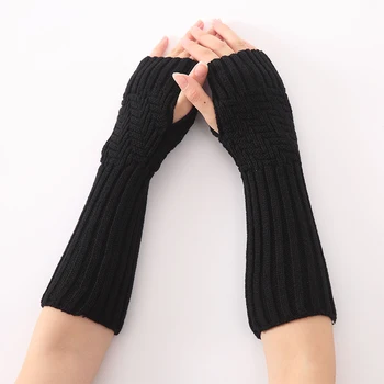 

YOZIRON Fashion Adult Mitten And Gloves Spring Autumn Winter Polyester Women Solid Opera Fingerless Luvas Feminina