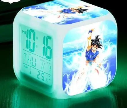 Повтор wekker часы Dragon Ball будильник светодиодный reloj despertador детские часы цифровые часы многофункциональная лампа подарки+ коробка - Цвет: Серый