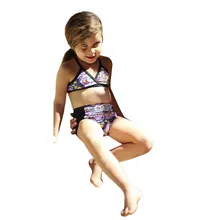 Детские купальники для мамы и дочки для девочек пляжное купальник с растительным узором для девочек, ванный комплект бикини купальники для малышек одежда дропшиппинг