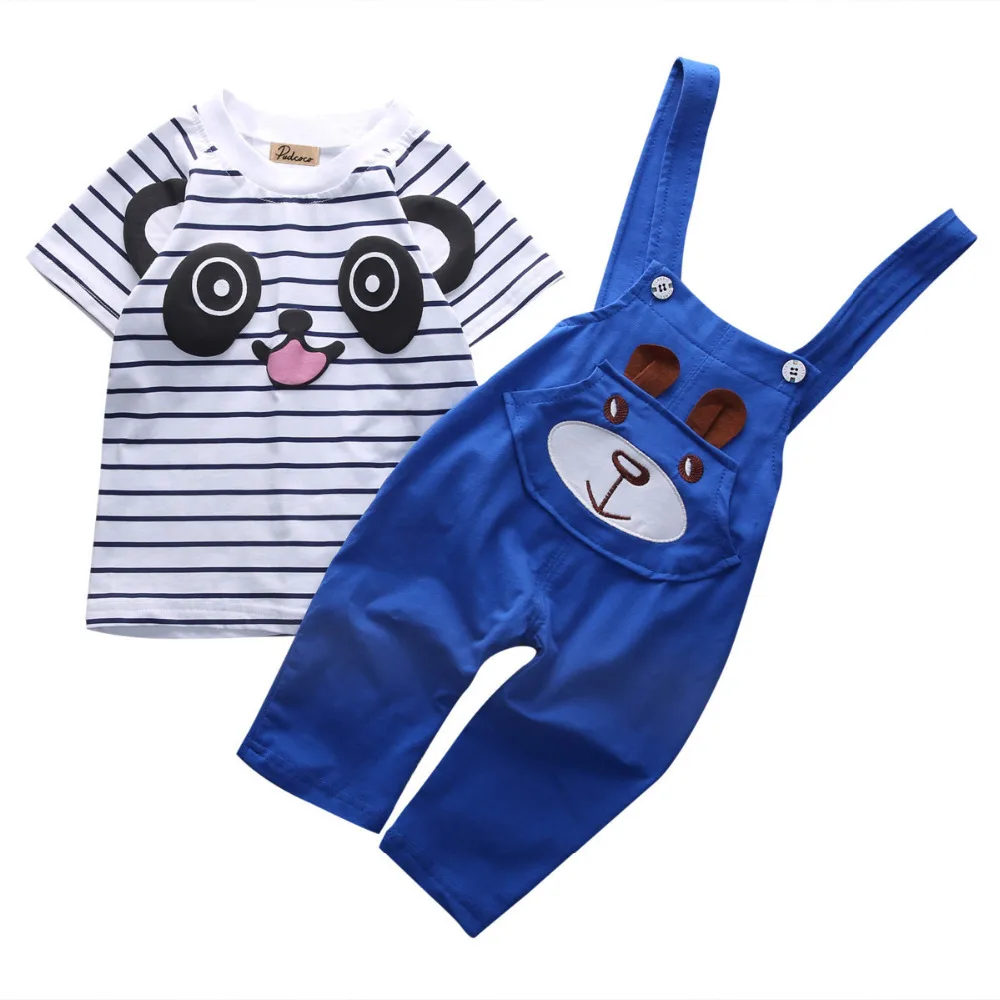 

2018 New Cute 2PCS Newborn Kids Baby Boy Girls Clothes T-shirt Tops Pants Overalls Outfits Clothing Set